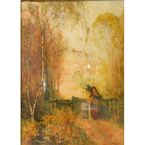 134 - Fred Hines, Summer Glow and Autumn Gold, a pair of watercolours, signed and dated 1878, 55 x 38 cms