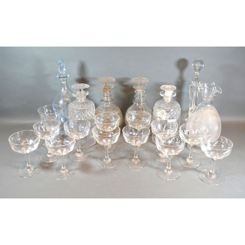 56 - A Pair of 19th Century Cut Glass Decanters together with a collection of other glass ware to include... 