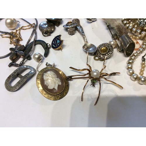 154 - A Small Collection of Jewellery to include an oval cameo brooch, various bead necklaces and other it... 