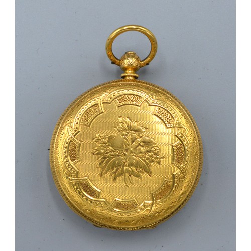 137 - An 18ct Gold Pocket Watch, the engraved dial with Roman numerals and the movement inscribed George M... 