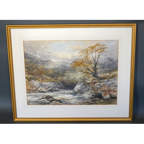 67 - Frederick John Widgery 'A Rural River Scene' watercolour signed and dated 83, 40 x 55 cms