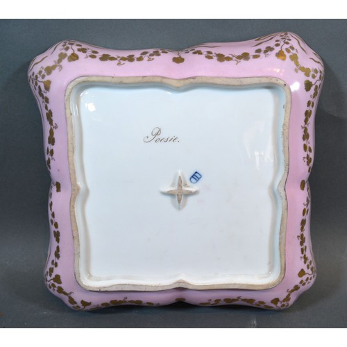 7 - A Pair of Late 19th or Early 20th Century Vienna Porcelain Dishes of square form 'Jupiter' and Calli... 