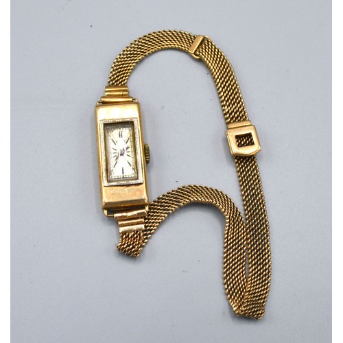 189 - A Rolex 9ct Gold Cased Ladies Wrist Watch with 9ct gold linked strap 14.6 gms