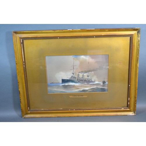 84 - Harold Whitehead HMS Eclipse watercolour 18 x 28.5 cms