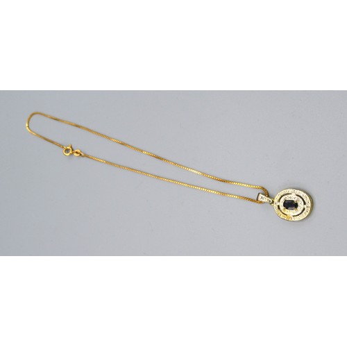 230 - A Stone Set Pendant together with a 9ct. yellow gold neck chain, 6 gms