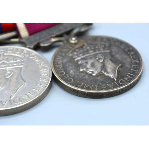 329 - A First World War and Second World War Father and Son Medal Group comprising a First World War group... 