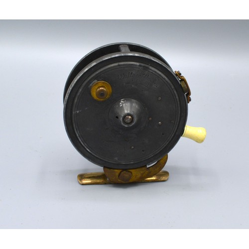 207 - Wallace Watson Patent No. 3 fishing reel, 8.5cms diameter