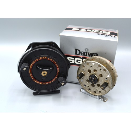 212 - A fishing reel by Daiwa SG 375 together with a fishing reel by Grice and Young Ltd