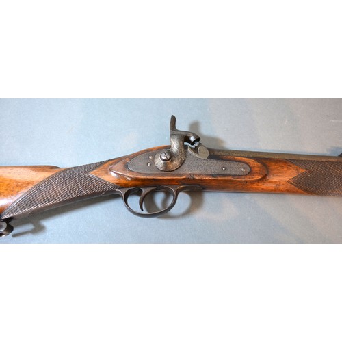 252 - A 19th Century sporting rifle By John Blanche and Sons London, makers name engraved on lock plate, 1... 