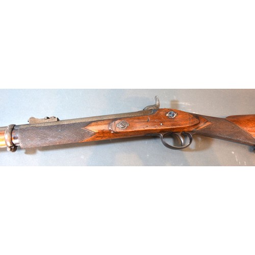 252 - A 19th Century sporting rifle By John Blanche and Sons London, makers name engraved on lock plate, 1... 