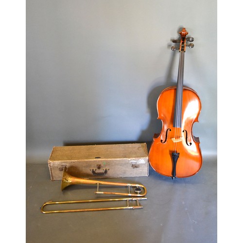 276 - A Trombone by Boosey and Hawkes, together with a Cello