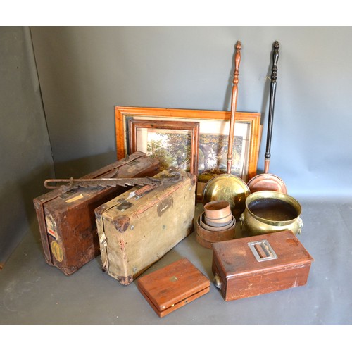 283 - A 20th century mahogany cash register together with other items