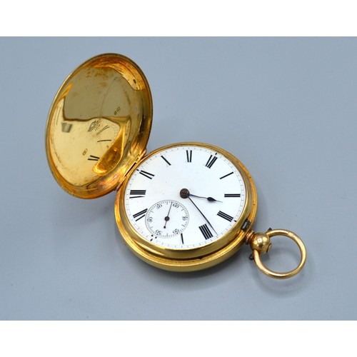 119 - An 18ct gold full hunter pocket watch by John Frew Dingwall. presented to the chief constable of Sut... 