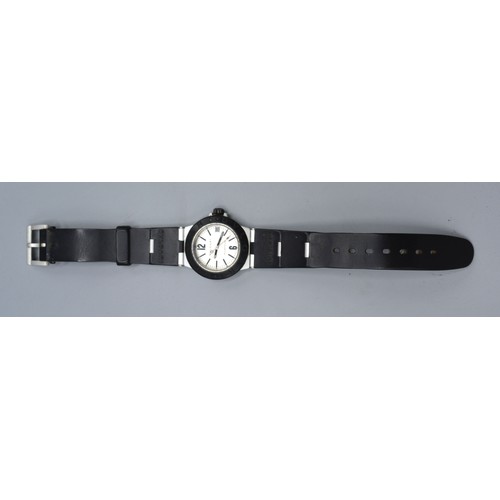 130 - A Bvlgari aluminium wristwatch with original rubber strap