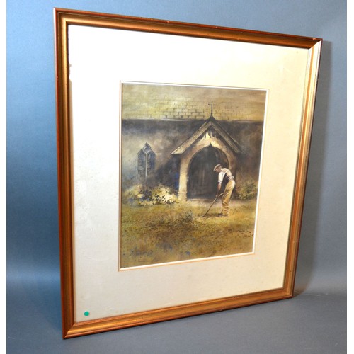 74 - *** Combined *** Gerry Ball, The Good Parishioner, watercolour, signed, 30cms x 24.5cms