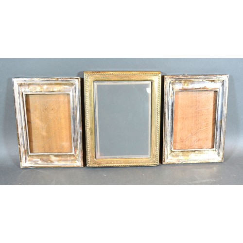 196 - A Pair of Edwardian Rectangular Silver Photograph Frames, Sheffield 1911, 21 x 15 cms together with ... 