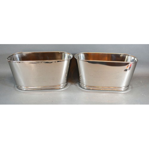 222 - A Pair of Champagne Coolers inscribed Bollinger, 30 cms long