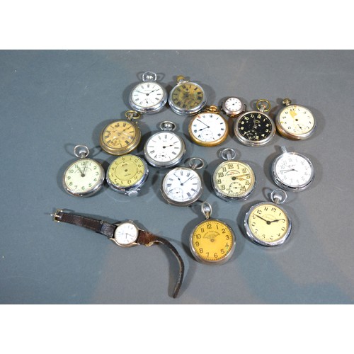 243 - A Gold Plated Pocket Watch together with a collection of other pocket watches