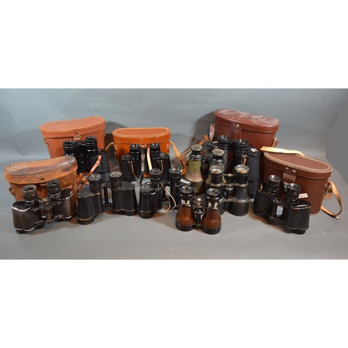 404 - A Pair Of Carl Zeiss Jena 10x50W Binoculars together with nine other pairs of binoculars to include ... 