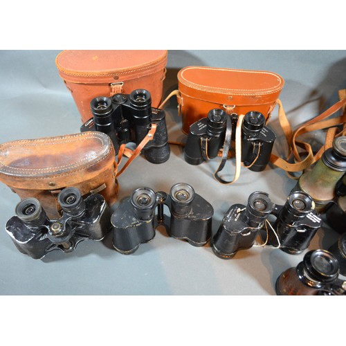 404 - A Pair Of Carl Zeiss Jena 10x50W Binoculars together with nine other pairs of binoculars to include ... 