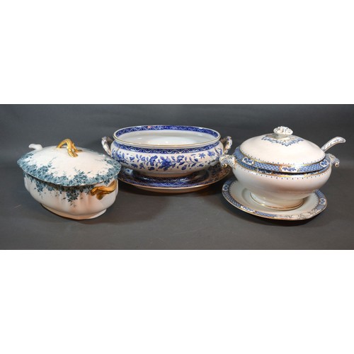 60 - Three Victorian Pottery Tureens together with a Royal Worcester Cabinet Plate and a small collection... 