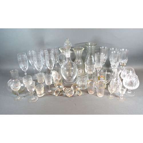 73 - A Collection Of Glassware to include drinking glasses, bowls, vases and jugs