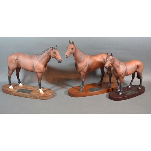 39 - A Beswick Model Of A Horse 'Arkel Champion Steeplechaser' a connoisseur model upon wooden base, 30 c... 