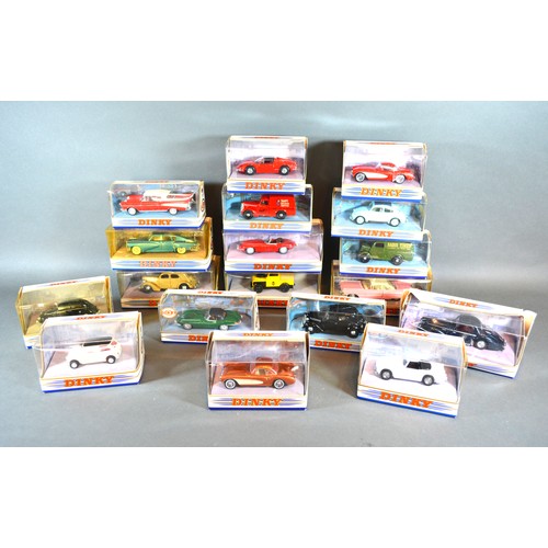 13 - A Dinky Collection DY7-B Cadillac together with 17 other Dinky Collection by Matchbox model cars