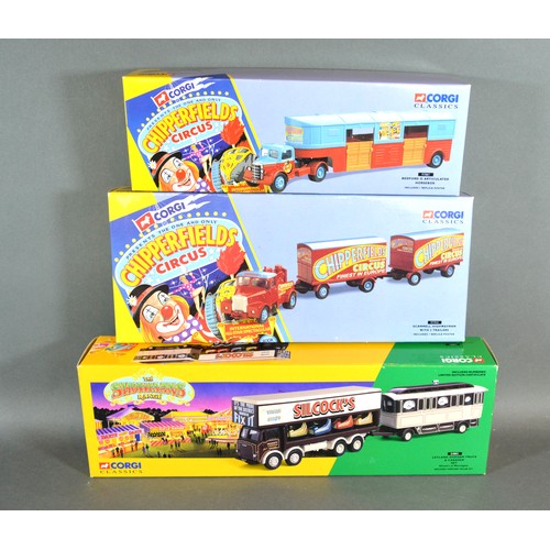 17 - A Corgi Classics Showman's Range Leyland Dodgem Truck and Caravan Set No.24801 together with a Corgi... 