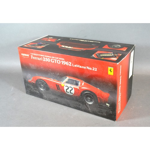 39 - A Kyosho Die Cast Model Ferrari 250 GTO 1962 Le Mans Number 22 scale 1/18 within original box