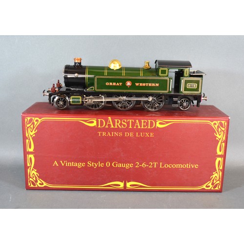 48 - A Darstaed Trains Deluxe Vintage Style 0 Gauge 2-6-2T locomotive Great Western green 8118 within ori... 