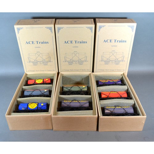 75 - Ace Trains A Vintage Style Gauge 0 Tanker Set No.6 within original box together with two other gauge... 