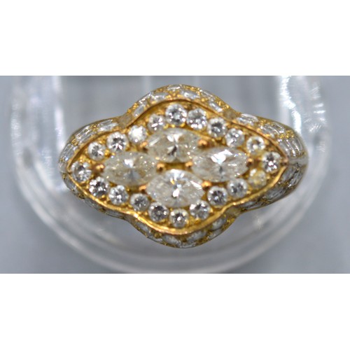 426 - A Yellow Metal Diamond Encrusted Ring 5.7 gms. ring size I