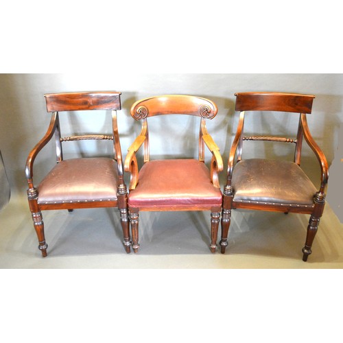 658 - A Harlequin Set Of Four Victorian Mahogany Dining Chairs together with a Sheraton style side chair a... 