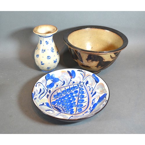 13 - A Royal Copenhagen Stoneware Bowl together with a similar bowl and vase