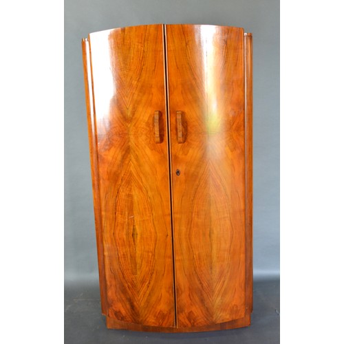 ** Donate ** An Art Deco Walnut Bedroom Suite comprising dressing table