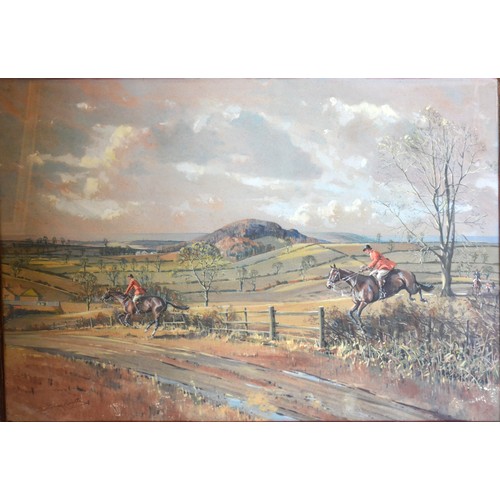 44 - Graham Smith Hunting Scene, watercolour, signed, 56 x 76 cms