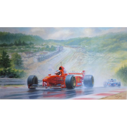 61 - After Tony Smith 'The Rain Master, Belgian Grand Prix 1997' limited edition print, signed in pencil