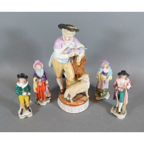 10 - A group of five German porcelain figures