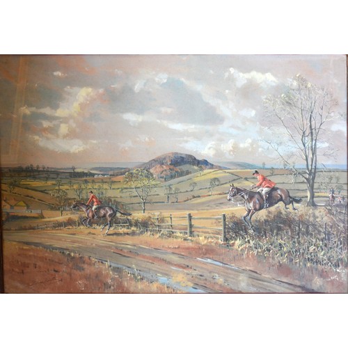 49 - Graham Smith Hunting Scene, watercolour, signed, 56 x 76 cms