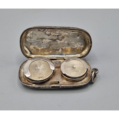 94 - An Edwardian Silver Sovereign and Half Sovereign Case with engraved decoration, Chester 1906