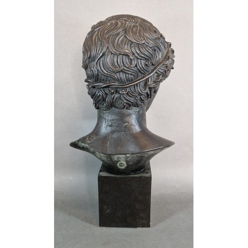 251 - A Patinated bust, winning Athlete, Benevento, from Musee Du Louvre, 46cms tall