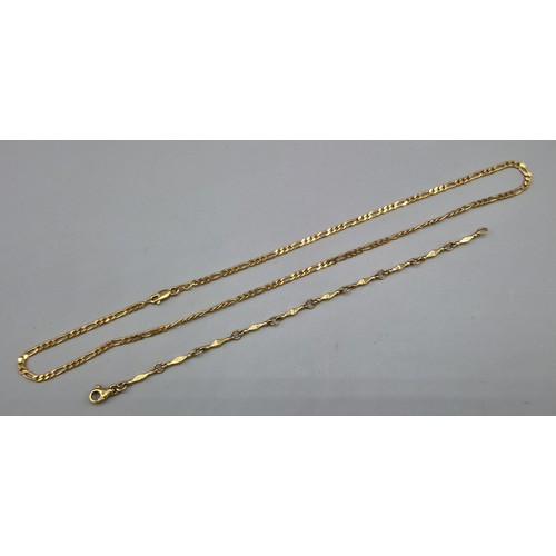 109 - A 9ct gold linked neck chain together with a similar 9ct gold bracelet, 14 grams