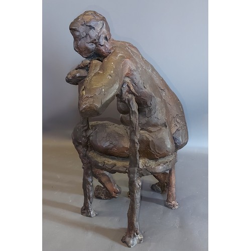 266 - Sir Anthony Caro OM CBE , Seated Woman, a patinated bronze sculpture, numbered 140, 63cms tall. 

Pr... 