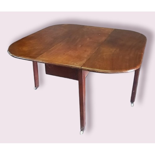 392 - A 19th Century Mahogany Drop Flap Dining Table, 114cm by 120cm and 70cm high, together with a mahoga... 