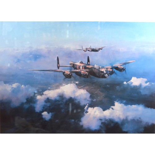 78 - After Robert Taylor 'Memorial Flight' signed by the pilots in pencil 43 x 60 cms together with anoth... 