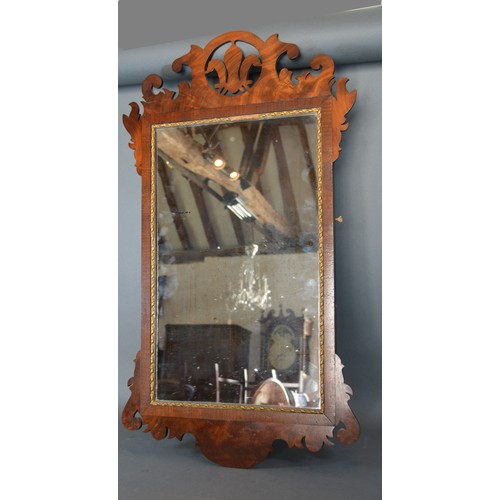 426 - A 19th Century Chippendale Style Mahogany Wall Mirror with pierced design, 81 x 46 cms