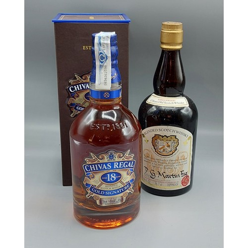 279 - **** Donate **** Chivas Regal 18 Gold Signature blended Scotch Whiskey one bottle together with anot... 