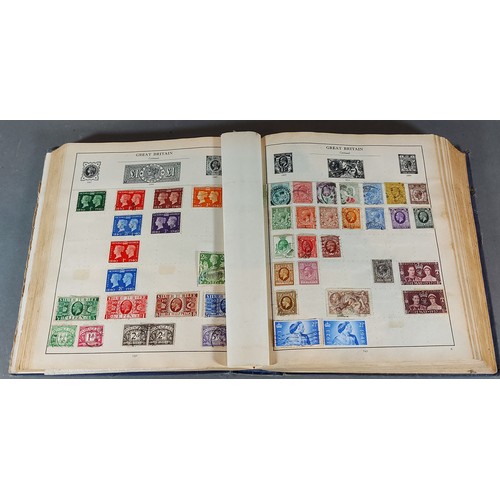 298 - A stamp album containing British and foreign stamps to include a Penny Blue, Penny Red and others