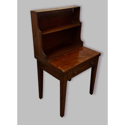 438 - A 19th century mahogany side table together with a mahogany childs writing desk